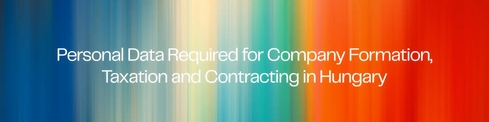 Personal Data Required for Company Formation