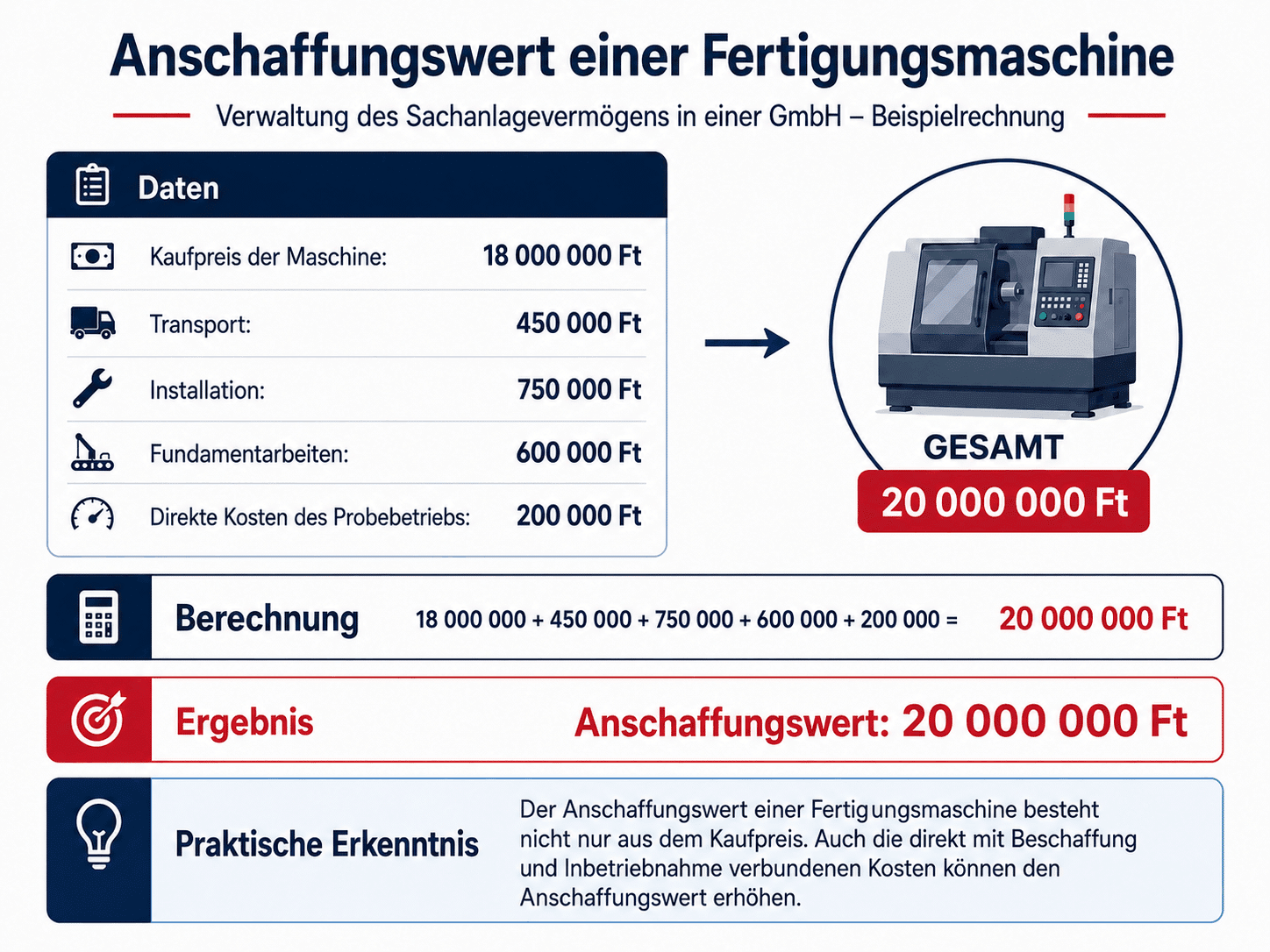 Anschaffungswert einer Fertigungsmaschine