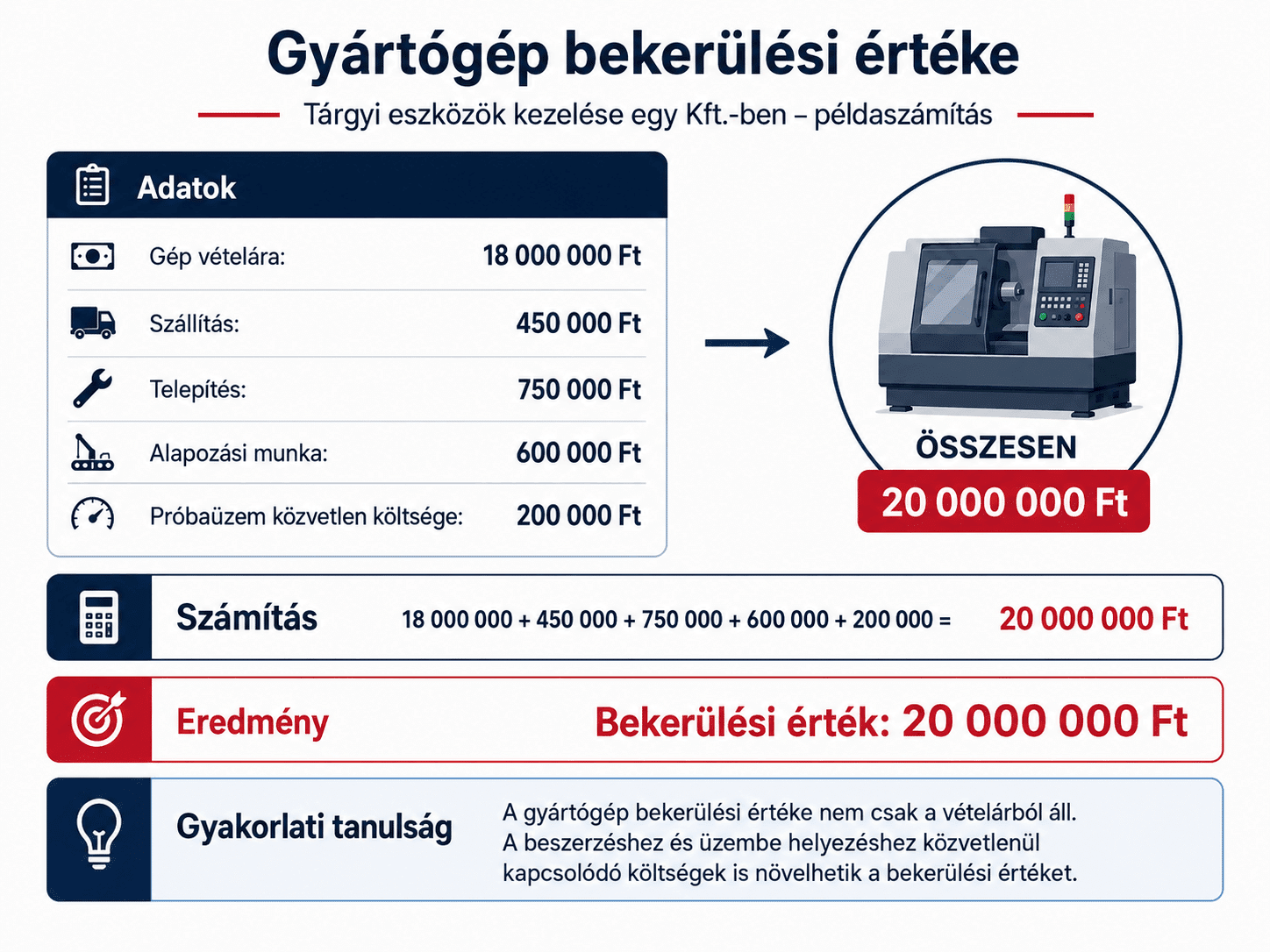 Gyártógép bekerülési értéke