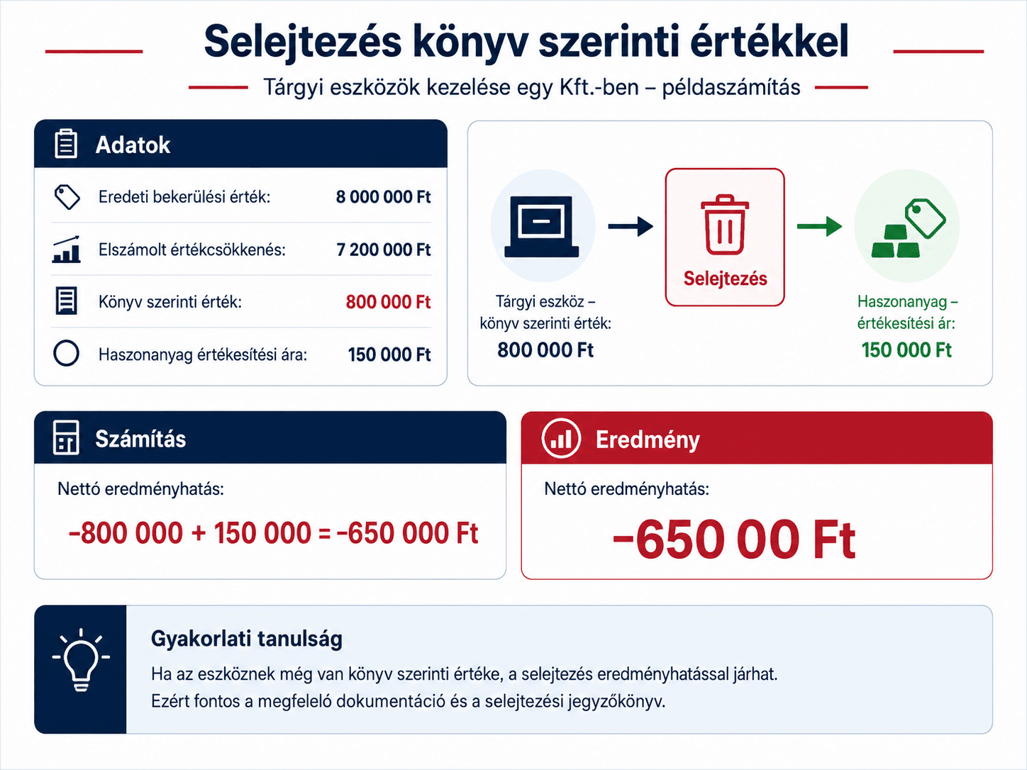 Selejtezés könyv szerinti értékkel
